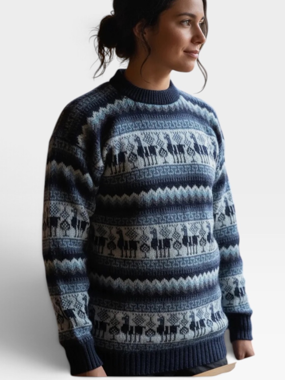 Alpaca sweater artesian made Crewneck Sweater unisex-ladies med/Men small